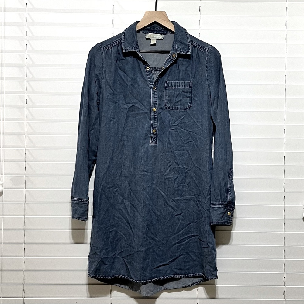 MICHAEL Michael Kors Long Sleeve Denim Mini Dress Size-M